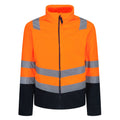 Orange-Navy - Front - Regatta Mens Pro 250 Hi-Vis Fleece Jacket