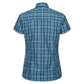 Moroccan Blue - Back - Regatta Womens-Ladies Mindano VIII Checked Short-Sleeved Shirt