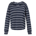 Navy-White - Front - Regatta Womens-Ladies Minerve Stripe V Neck Hoodie