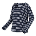 Navy-White - Side - Regatta Womens-Ladies Minerve Stripe V Neck Hoodie