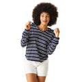 Navy-White - Lifestyle - Regatta Womens-Ladies Minerve Stripe V Neck Hoodie