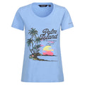 Hydrangea Blue - Front - Regatta Womens-Ladies Filandra VIII Palm Tree T-Shirt