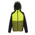 Black-Citron Lime - Front - Regatta Childrens-Kids Kielder VIII Hybrid Jacket