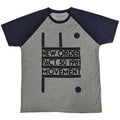 Grey-Navy Blue - Front - New Order Unisex Adult Movement Raglan T-Shirt