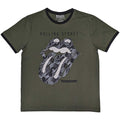 Khaki Green-Black-White - Front - The Rolling Stones Unisex Adult Tongue T-Shirt