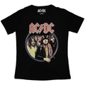 Black - Front - AC-DC Womens-Ladies Highway To Hell Circle T-Shirt