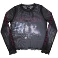 Black - Front - Pink Floyd Womens-Ladies Live Band Mesh Long-Sleeved Crop Top