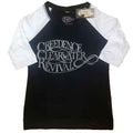 Black-White - Front - Creedence Clearwater Revival Womens-Ladies Vintage Logo Raglan T-Shirt