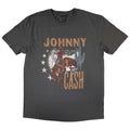 Charcoal Grey - Front - Johnny Cash Unisex Adult Cowboy T-Shirt