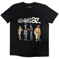 Black - Front - Gorillaz Unisex Adult Group Spray Logo T-Shirt