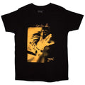 Black-Orange - Front - Tupac Shakur Unisex Adult Fingers Tone T-Shirt