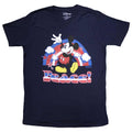 Navy Blue - Front - Mickey Mouse Unisex Adult Peace T-Shirt