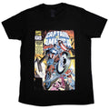 Black - Front - Marvel Comics Unisex Adult Captain America Wheel Comic Cover T-Shirt