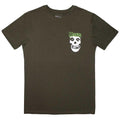 Green - Front - Misfits Unisex Adult Skull & Logo Mini T-Shirt