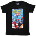 Black - Front - Marvel Comics Unisex Adult Many Captain Americas Comic Cover T-Shirt