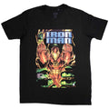 Black - Front - Iron Man Unisex Adult Iron Man Fist Comic Cover T-Shirt