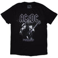 Black - Front - AC-DC Unisex Adult PWRD-UP B&W Photo EU Tour ´24 Back Print T-Shirt