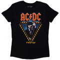 Black - Front - AC-DC Unisex Adult Angus Triangle PWR-UP EU Tour ´32 Back Print T-Shirt