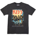 Charcoal Grey - Front - Kiss Unisex Adult Destroyer 3D Logo Stone Wash T-Shirt