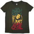 Green - Front - Bob Marley Womens-Ladies One Love Gradient T-Shirt