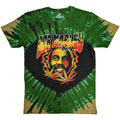 Green - Front - Bob Marley Unisex Adult Kaya Smoke Washed T-Shirt