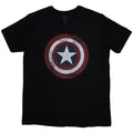 Black - Front - Marvel Comics Unisex Adult Captain America Distressed Shield T-Shirt