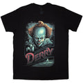 Black - Front - It Unisex Adult Derry Pennywise T-Shirt