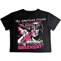 Black - Front - Green Day Womens-Ladies American Dream Crop Top