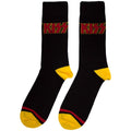 Black-Red-Yellow - Back - Kiss Unisex Adult Stripe Logo Socks