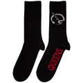 Black-Red - Back - Queens Of The Stone Age Unisex Adult Q Emblem Socks