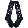 Black - Front - The Beatles Womens-Ladies All You Need Is Love Knee High Socks