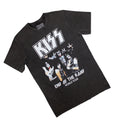 Charcoal Grey - Back - Kiss Unisex Adult End Of The Road World Tour Stone Wash T-Shirt