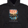 Charcoal Grey - Back - Kiss Unisex Adult Destroyer 3D Logo Stone Wash Pull Over Hoodie