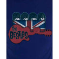 Navy Blue - Side - The Beatles Unisex Adult Guitar & Flag T-Shirt