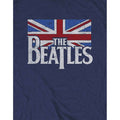 Navy Blue - Side - The Beatles Unisex Adult Flag Logo T-Shirt