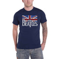 Navy Blue - Front - The Beatles Unisex Adult Flag Logo T-Shirt