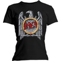 Black - Front - Slayer Womens-Ladies Silver Eagle T-Shirt