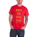 Red - Front - The Beatles Unisex Adult When I´m Sixty Four Back Print T-Shirt