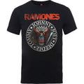 Black - Front - Ramones Unisex Adult Eagle Seal Vintage T-Shirt