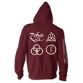 Maroon - Back - Led Zeppelin Unisex Adult Symbols Zipped Hoodie