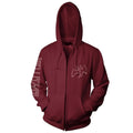 Maroon - Front - Led Zeppelin Unisex Adult Symbols Zipped Hoodie