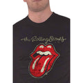 Black - Side - The Rolling Stones Unisex Adult Plastered Tongue T-Shirt