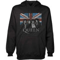 Black - Front - Queen Unisex Adult Union Jack Vintage Hoodie