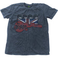 Denim Blue - Front - The Beatles Unisex Adult Guitar & Flag T-Shirt