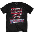 Black - Front - AC-DC Unisex Adult We Salute You Stripe T-Shirt