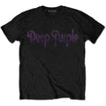 Black - Front - Deep Purple Unisex Adult Vintage Logo T-Shirt