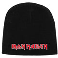 Black - Front - Iron Maiden Unisex Adult Logo Beanie