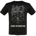 Black - Front - Slayer Unisex Adult Intervention 2014 Dates Back Print T-Shirt