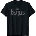 Black - Front - The Beatles Unisex Adult Drop T Logo T-Shirt