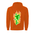 Orange - Back - Billie Eilish Unisex Adult Flames Logo Hoodie